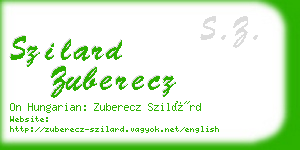 szilard zuberecz business card